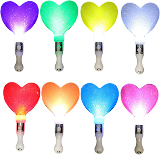 LED 氣氛棒 演唱會手燈 發光棒 多色漸層 閃光棒, 愛心發光棒（顏色隨機）, 1個