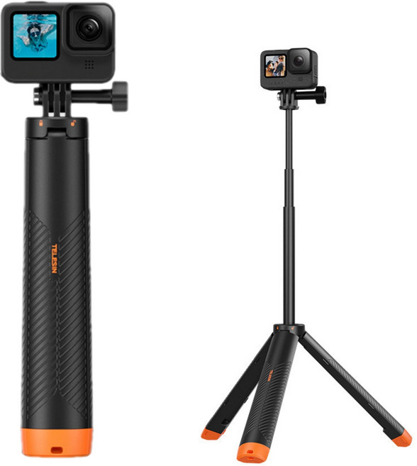 TELESIN 浮力三腳架自拍桿 漂浮手把 運動相機支架 GoPro Dji INSTA適用, 1個