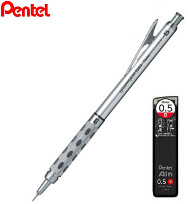 펜텔 그래프기어 1000 샤프 PG1015 0.5mm + 뉴 아인 샤프심 0.5mm B 세트, 0.5mm B SET