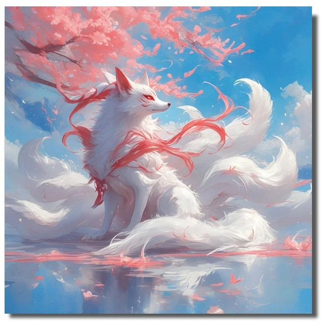 우드 조각퍼즐 여우 신수 구미호 도화 좋은 인연 행운 금전운 가져다주는 풍수지리 직소퍼즐 300 500 1000피스, 1개, 신수 구미호 퍼즐도안2