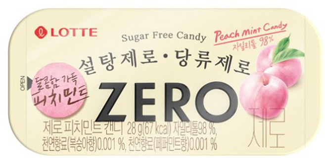 롯데제로 페퍼민트 캔디, 1개, 28g