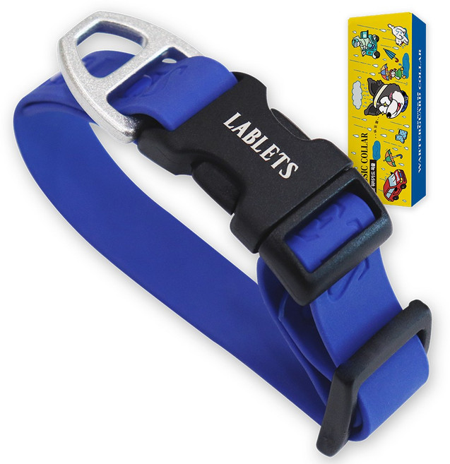 랩릿 반려동물 방수 목줄, 1개, 클래식 블루