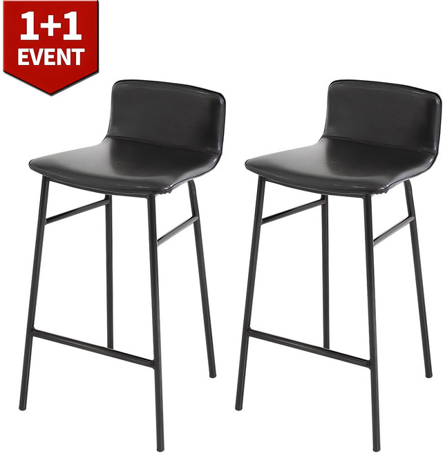 THEJOA 지니바체어 1+1 홈바체어 높은 빈티지 아일랜드 식탁 의자, 지니바체어-블랙 1+1, 지니바체어-블랙, 2개