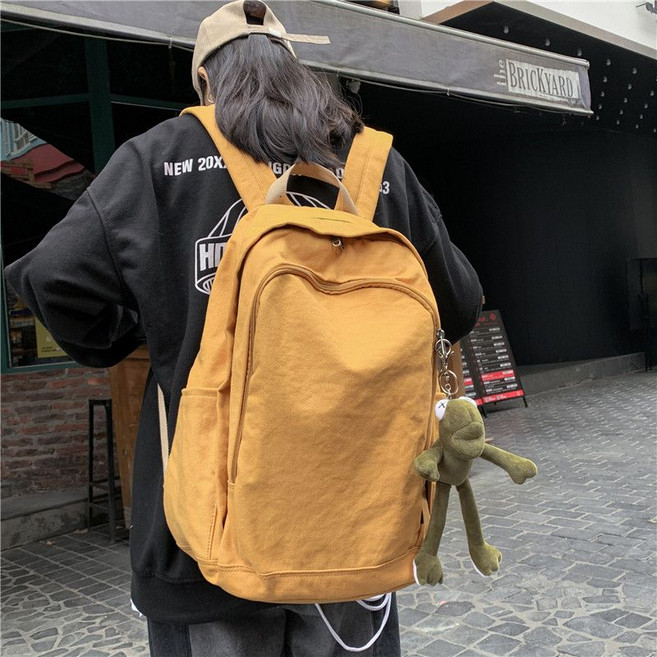 森系質感 帆布書包 大容量後揹包