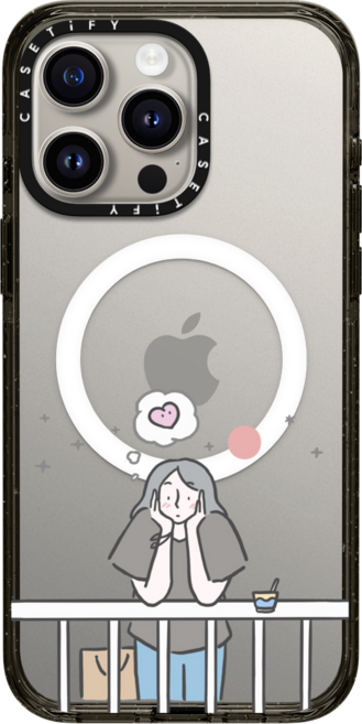케이스티파이 CASETiFY 아이폰 15 프로 맥스 맥세이프 호환 임팩트 케이스 Missing Someone Custom 02 by ReenP - 매트 블랙, {Size} {Color} -  블랙