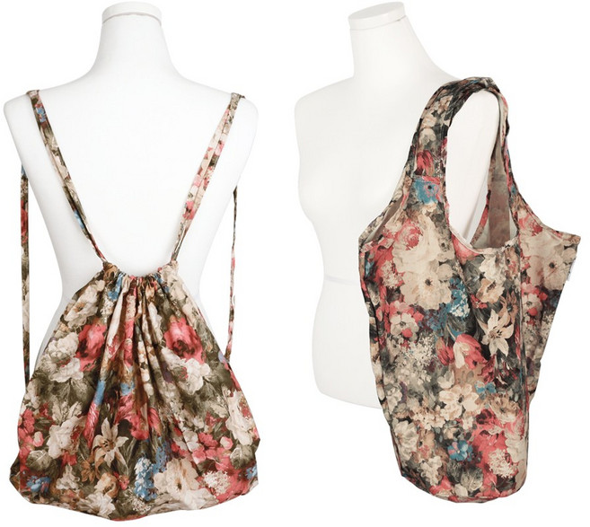 무에뜨 에코백팩 장바구니 휴대용장바구니 쇼핑장바구니, 1개, 플라워