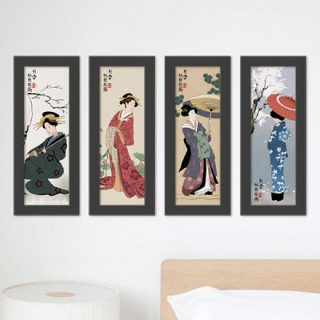 아트박스/꾸밈 iw696-일본의여인과무사_액자세트, 상세 설명 참조, 1개