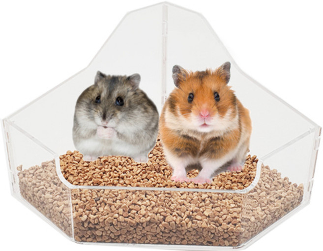햄스터 삼각 아크릴 코너화장실&목욕통, 1개