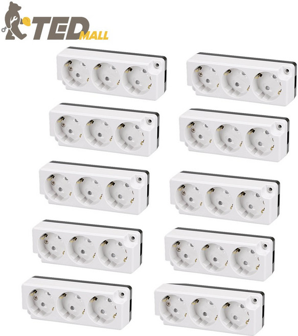 (10개 국산콘센트 비츠온 접지 나사타입 노출 콘센트 3구, 10개