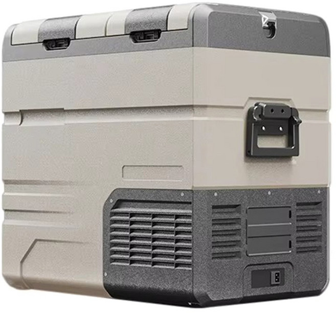 알피쿨 TA 시리즈 다용도 더블 도어 차량용 냉장고, 블랙 + 브라운, 55L