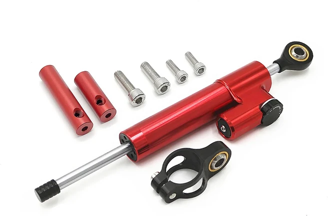 Inxing V5 전기 스쿠터 용 방향 조향 댐퍼 예비 부품 액세서리 고속 안정성 증가, 01 CHINA, 색상: 3. Red Set