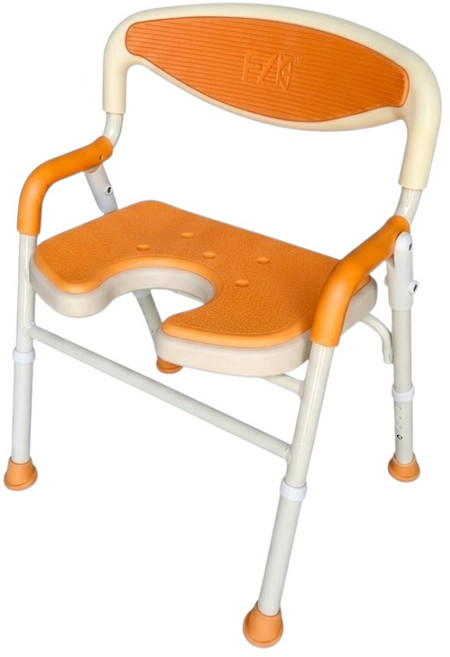 든든메디 노인 목욕의자 접이식 샤워의자 U자형 등받이, 오렌지