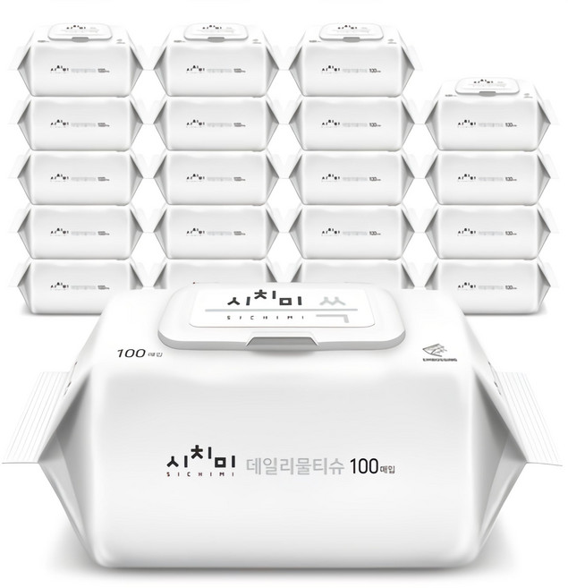 시치미 쓱 데일리 물티슈 캡형, 50g, 100개입, 20개
