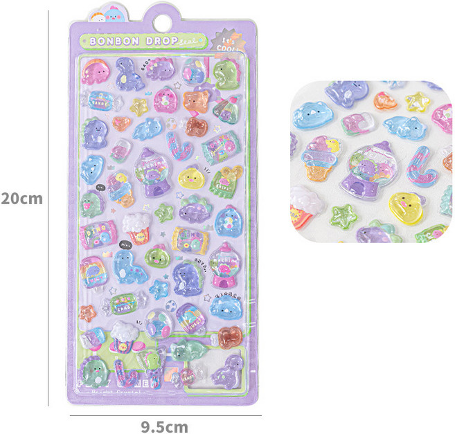 걸스코코 3D입체스티커 동물 토끼 금붕어 오로라 아이패드꾸미기 핸드폰꾸미기 다꾸, 1장, 7번