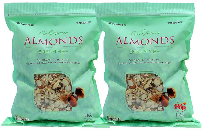 푸드림 아몬드 슬라이스, 1kg, 2개
