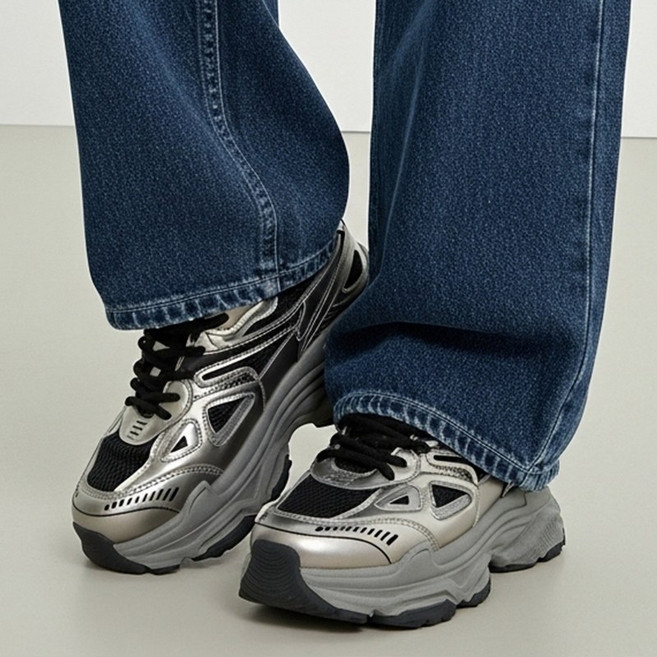 SDDDI 여성 5cm 키높이 운동화 통굽 플랫폼 슈즈 어글리 스니커즈