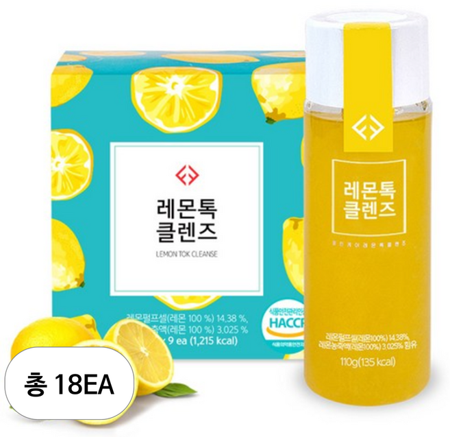 레몬톡클렌즈 해독주스, 110g, 18개