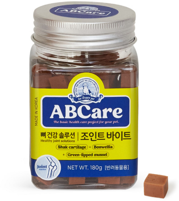 ABCare 반려동물 바이트 강아지 트릿 영양제, 180g, 뼈/관절강화, 1개