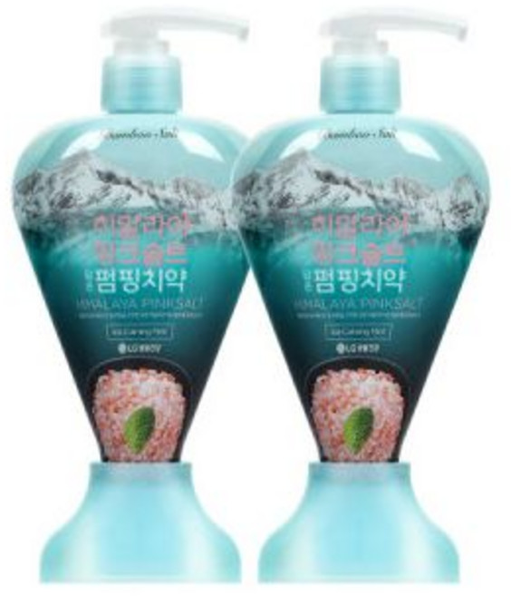 히말라야 핑크솔트담은 칫솔4입 (그린티)x2개 +여행용 양치세트(색상랜덤) ., 페리오 히말라야 핑크솔트 펌핑치약 아이스 285g x