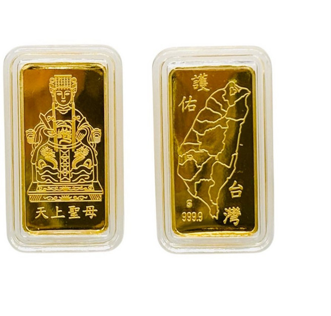 YJ宜佳珠寶 9999純金金條擺件－送禮開運收藏, 天上聖母1.00錢－贈招財收納包(不挑款,禮盒袋組, 天上聖母