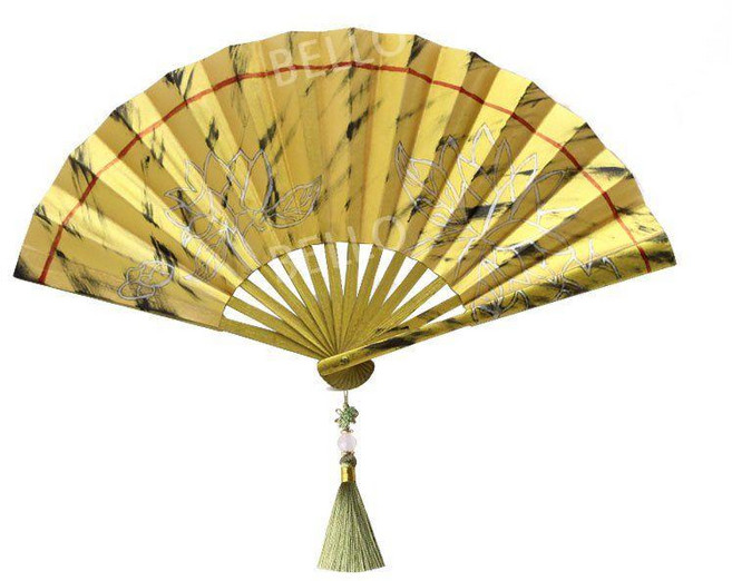 귀멸의칼날 도우마 무기 부채 상현2 십이귀월 코스프레 할로윈 귀칼, 황금 연삭 팬, 1개