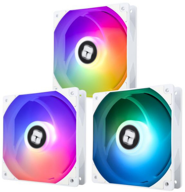 120mm 흰색 ARGB CPU 팬 3개 세트 1550RPM 무소음 PWM 데스크탑 케이스 및 쿨러 호환, Thermalright TL-C12CW-S X3 CPU