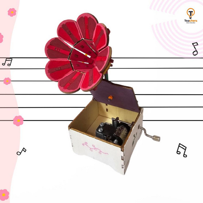 티처스 초등 과학실험키트 STEAM 과학교구 DIY 아동 장난감 조립 완구, 96-빈티지 오르골 축음기 만들기 R-55, 1개