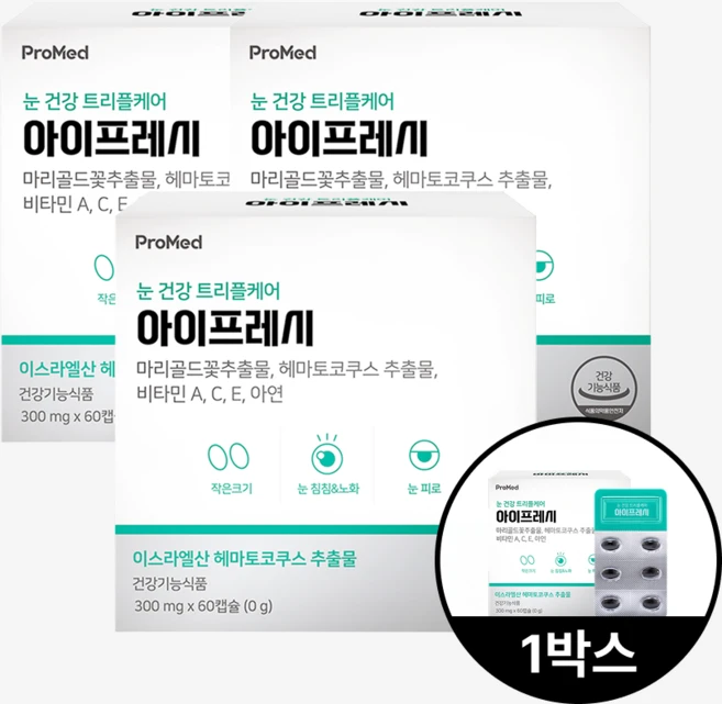 프로메드 아이프레시 루테인 아스타잔틴 비타민 300mg x 60캡슐, 60정, 4개 - 쿠팡