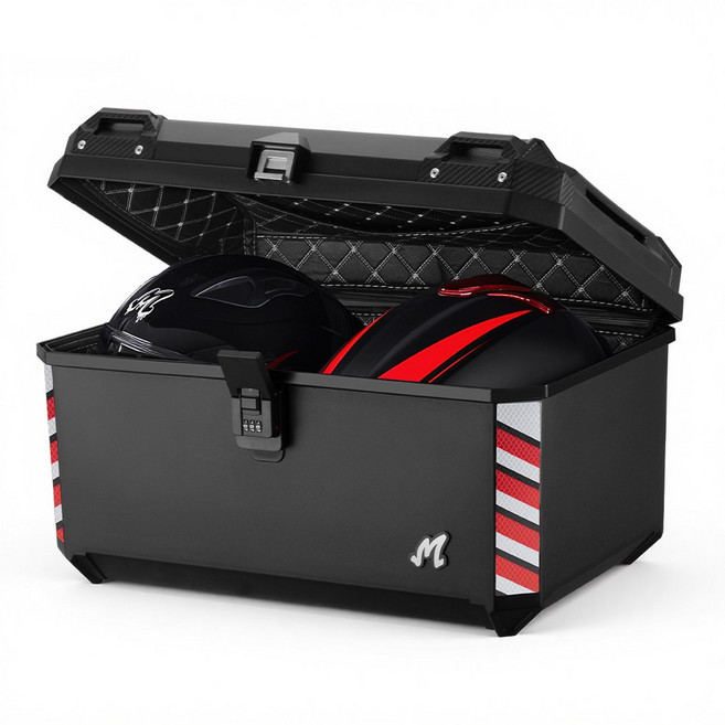 MOCOERL 자석탈착 탑박스 배달통 오토바이트렁크 오토바이트렁크수납 두텁게 사이즈 E580, 블랙