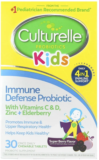 Culturelle 어린이용 프로바이오틱 면역 강화 슈퍼 베리 하루 한 번 츄어블 30정, Culturelle 어린이용 프로바..., 1개 - 쿠팡