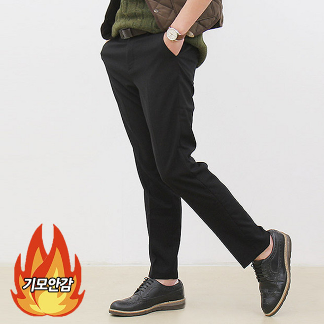 핏콕 남성용 겨울 링클프리 히터 빅사이즈 기모 슬랙스