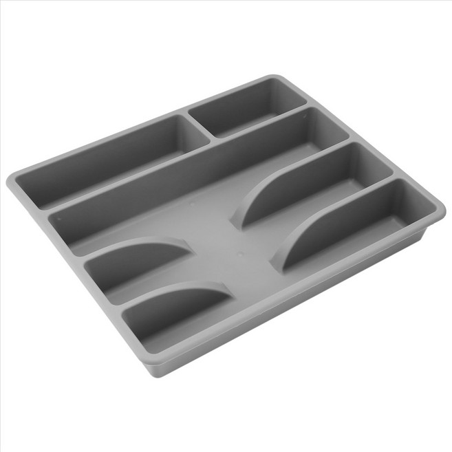 서랍 주방 서랍 정리함 은제품 홀더 기구 정리함 칼붙이 정리함 트레이 플라스틱 식기 정리함, 회색, 1개