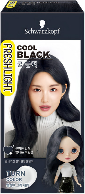 프레쉬라이트 턴컬러 염색제, 쿨블랙, 1개