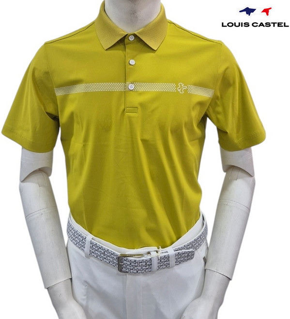 루이까스텔 남성 여름 보더도트 냉감 타공 쿨 반팔티 단체티 카라티 7METS409