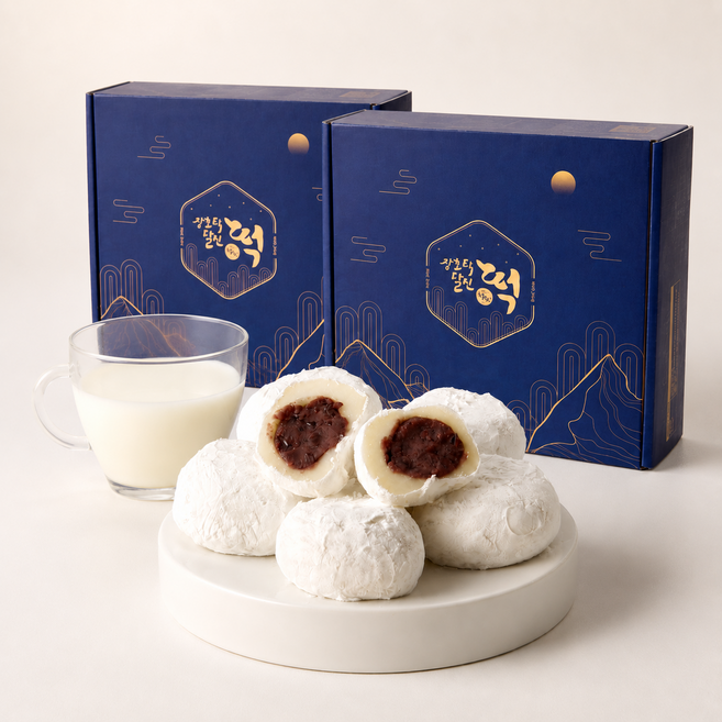 [대용량] 장호덕달인 개별포장 찹쌀떡 15개입 2박스 선물세트, 750g