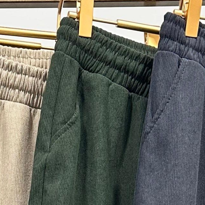 [포텐]여성용 포켓 코듀로이 골덴 밴딩 겨울바지 여성바지 여자바지 카고 조거 팬츠 바지