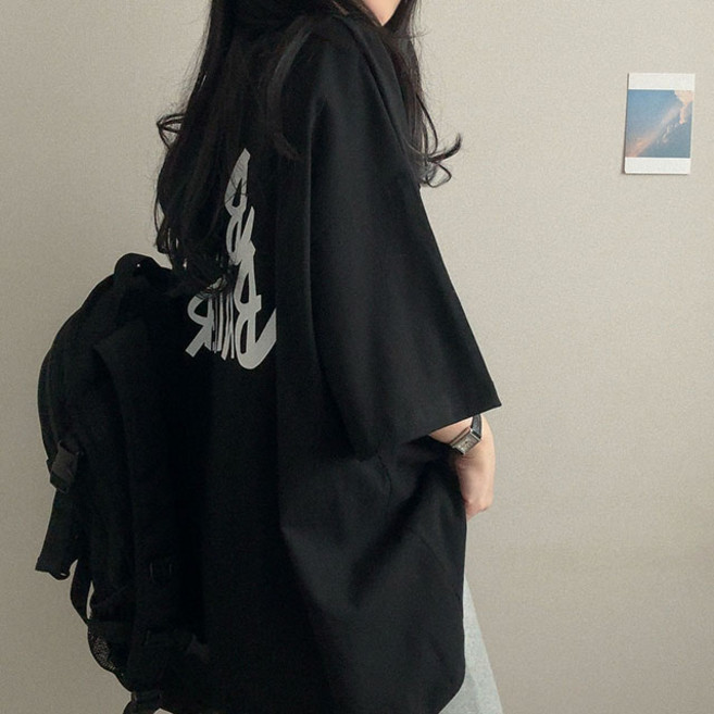 오늘출발 국내생산 핏예쁜 브레드 레터링 박시 반팔티 빅사이즈반팔