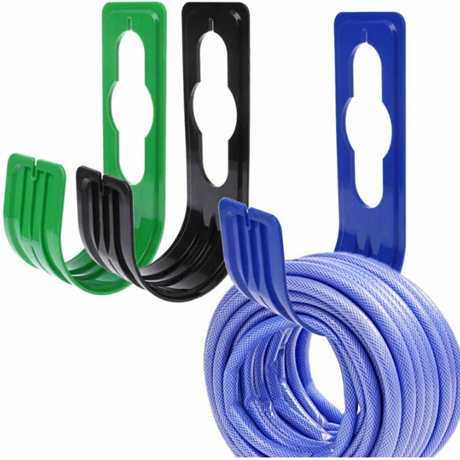 호스후크 정원 마당 파이프 홀더 걸이 고리 급수 헹거, 1개, 블랙 BL09581