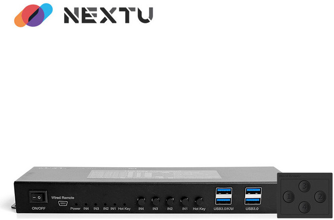 이지넷유비쿼터스 4포트 USB HDMI KVM 스위치 (NEXT-7014KVM-KP), NEXT-7014KVM-KP, 1개
