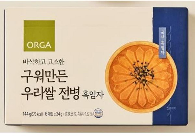 ORGA ORGA 구워만든 우리쌀 전병 흑임자, 144g, 12개