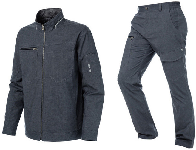 윌비 [PR109 PR409] 투톤 집업 하복 상하의 세트 하계 여름 작업복 현장 노가다 회사 단체복