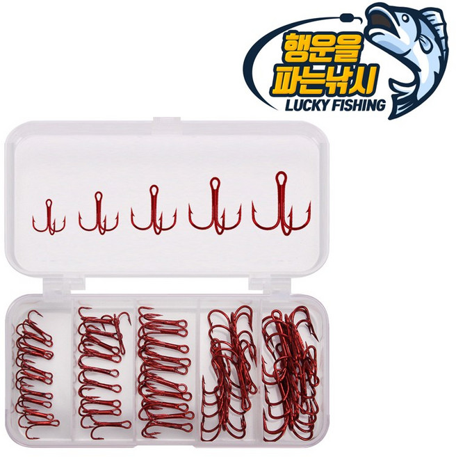 행운을파는낚시 트레블훅 5종세트 롱지그용 메탈지그 튜닝훅 지깅훅 루어바늘 미노우 교체용, 1개, 50개입