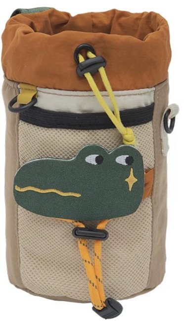 버딩 자전거가방 킥보드가방 핸들바 가방 물통 가방 물통케이스, 1개, 베이지 악어