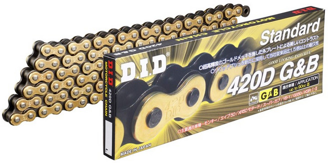 420D-120RB D.I.D(대동공업) 오토바이용 체인 클립 조인트 부속 G&B(골드&블랙), 1개