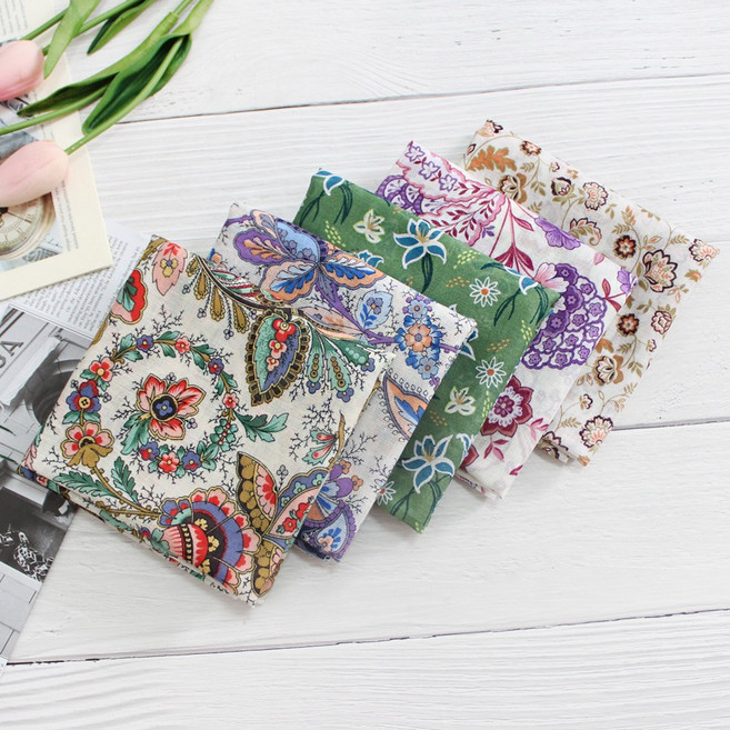 렌느 여성손수건 국산 5장 1세트 가제 면 쁘띠 목손수건 미니 쁘띠스카프