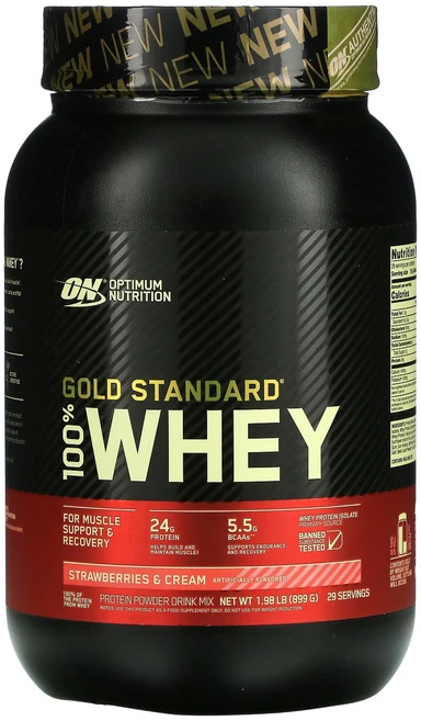 옵티멈뉴트리션 Gold Standard 100% Whey 딸기 앤드 크림 899g(1.98lbs), 1개, 899g, 899g - 쿠팡