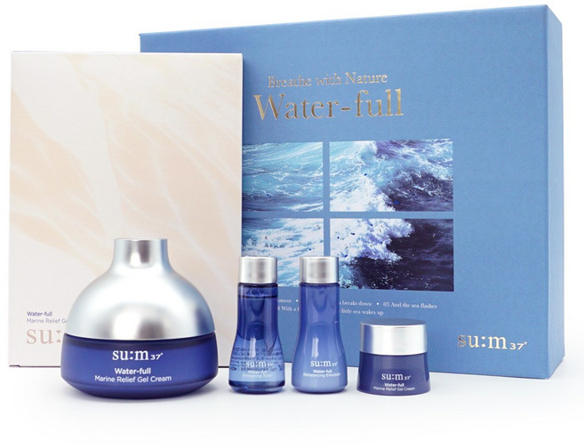 숨 워터풀 마린 릴리프 젤 크림 120m 대용량 기획세트(크림120ml+ 마스크팩5매), 1개, 120ml