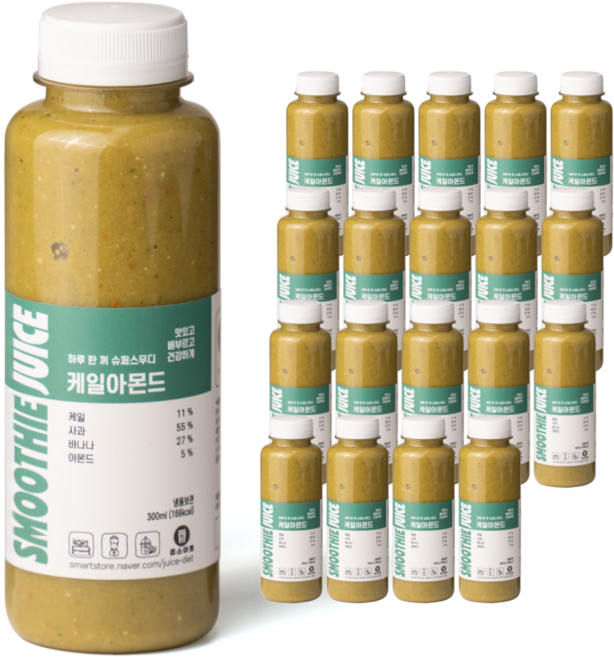쥬스어트 케일아몬드 주스 클렌즈 스무디, 300ml, 20개