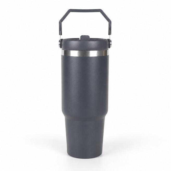 레디박스 핸들 대용량 텀블러 스텐 304 보온보냉 차량용 손잡이 텀블러, 1개, 900ml, 그레이