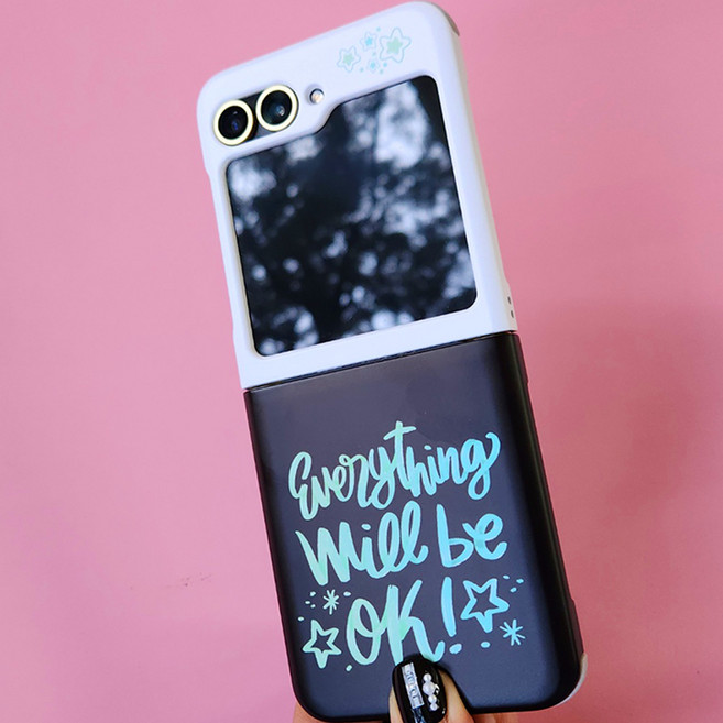 갤럭시Z플립 6 제트-팝 감성 문구 레터링 마그네틱 하드 케이스 (맥세이프 호환)